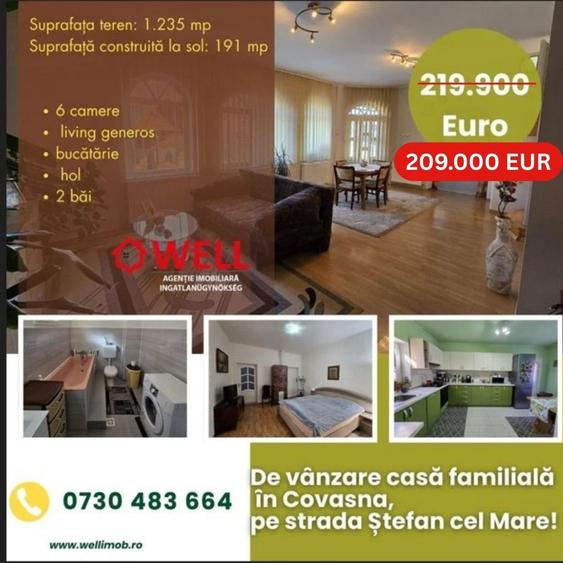 De vânzare casă familială cu etaj în Covasna, pe strada Ștefan cel Mare - 10