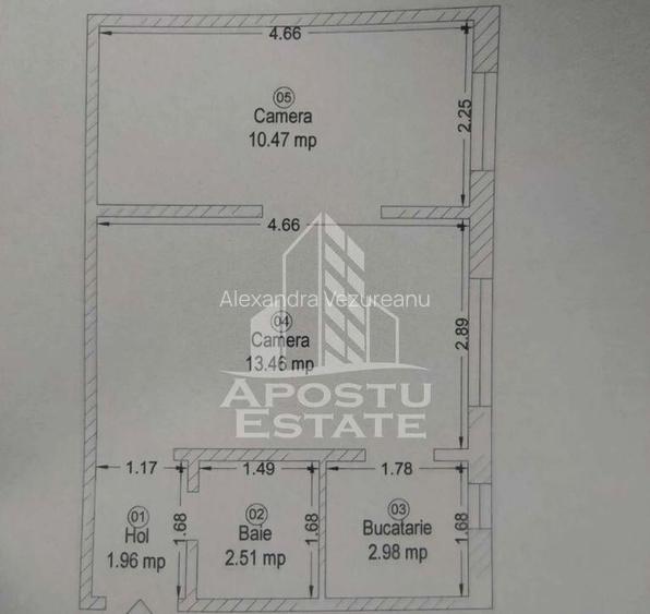 Apartament cu 2 camere, parter inalt, zona Sagului Apartament cu 2 camere, parter inalt, zona Sagului
