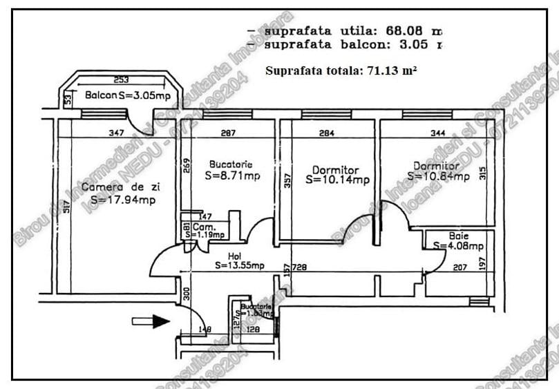 Apartament cu 3 camere decomandat în Tomis Nord