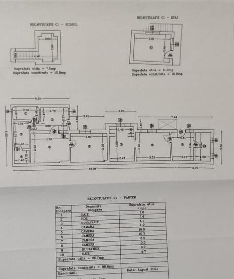 Casă individuală cu 5 camere cu Canalizare în Gheorghe Doja