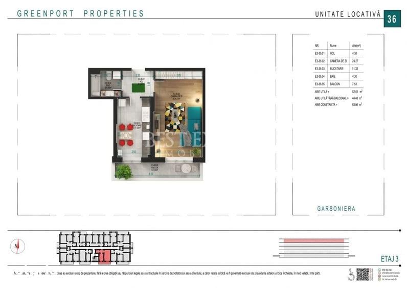 Garsoniera Spatioasa | ideal investitie-Incalzire Pardoseala| Parcare - 2