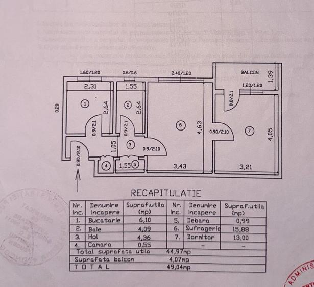 Apartament cu 2 camere nedecomandat în Tudor Vladimirescu