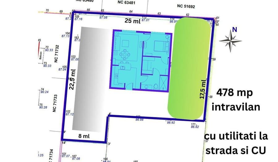 Vanzare Teren Construibil, Intravilan,CU, 478 mp - Tunari! Comision 0% - 2