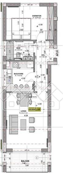Apartament 2 camere decomandat, mobilat, intabulat (NCL-37D-Mo) - 8