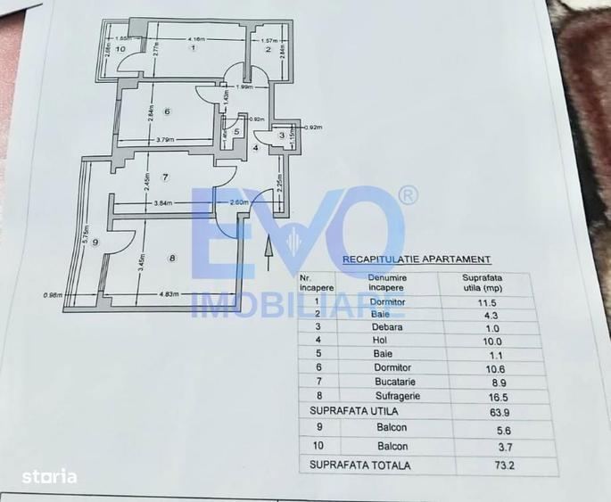 Apartament 3 camere, decomandat, 2 balcoane, 2 bai, Targu Frumos, Iasi - 1
