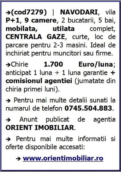 Navodari, P+1, 9 camere, vila de inchiriat - 7