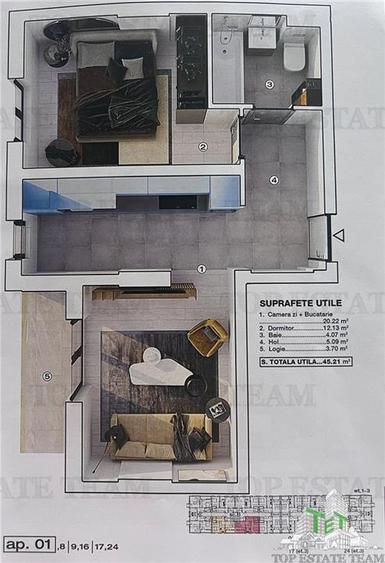 Apartament modern 2 camere, comision 0 ,incalzire in pardoseala, posibilitate lo - 2