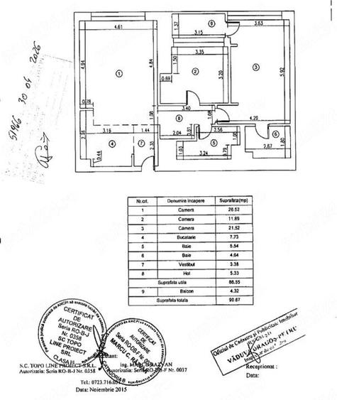 Apartament cu 3 camere decomandat în Băneasa