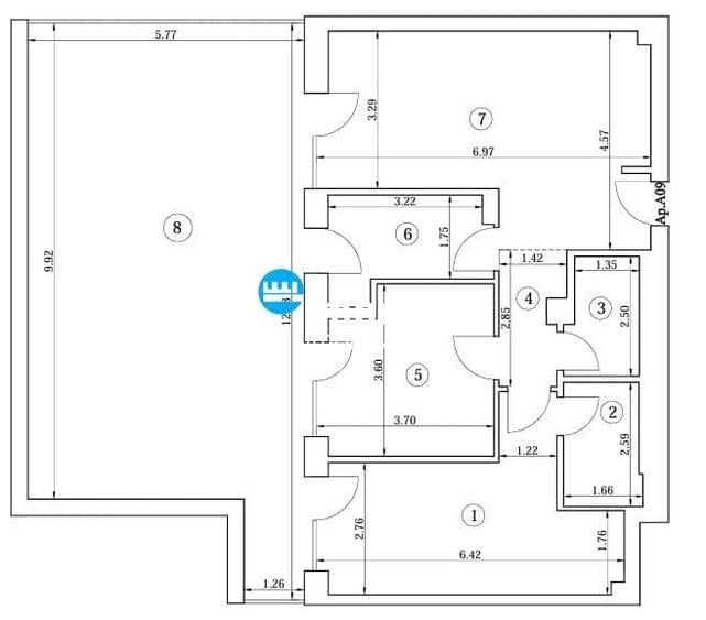 Apartament 3 cam, decomandat de vanzare Silk District, bloc intabulat - 12