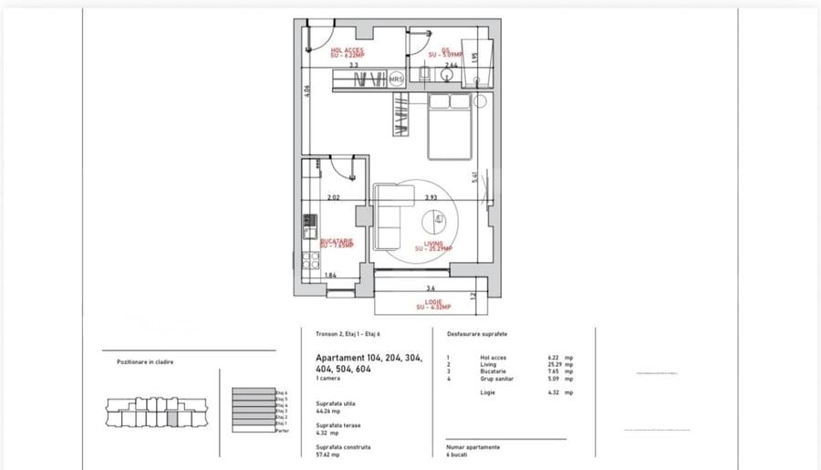 Apartament 2 camere, 58.94 mp, zona Port - 4