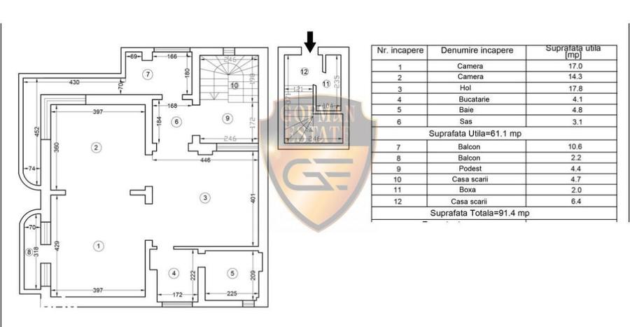 2 camere Ultracentral Bd. Ferdinand 91.4mp Su 61.1mp in vila P+1+M De - 1