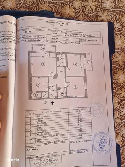 Apartament cu 3 camere decomandat în Central