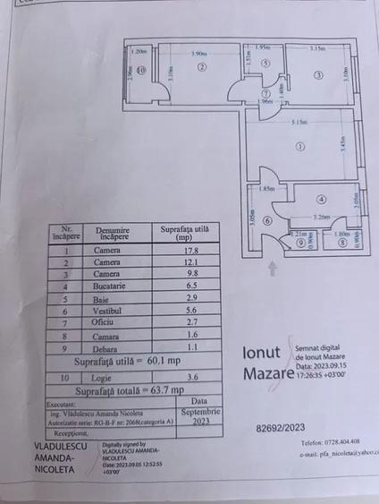 Apartament cu 3 camere semidecomandat, mobilat în Sălăjan