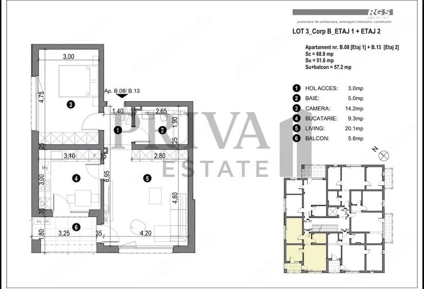 Apartament cu 2 camere decomandat în Freidorf