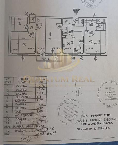 Apartament cu 3 camere semidecomandat în Moșilor