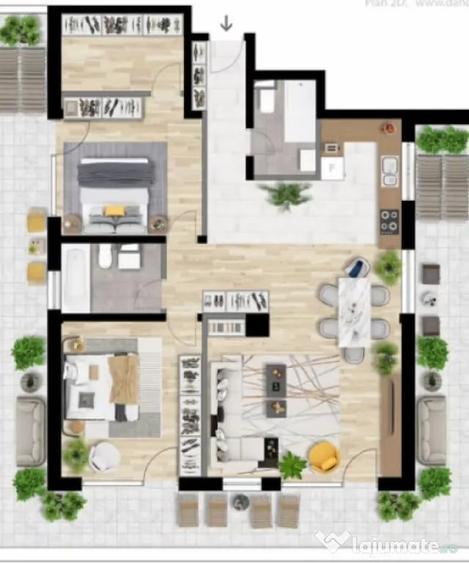 Apartament 3 CAM, SU 89.2MP, 2 BAI 1 TERASA, zona INTRE LACU - Cluj-Napoca (Cluj) - 3