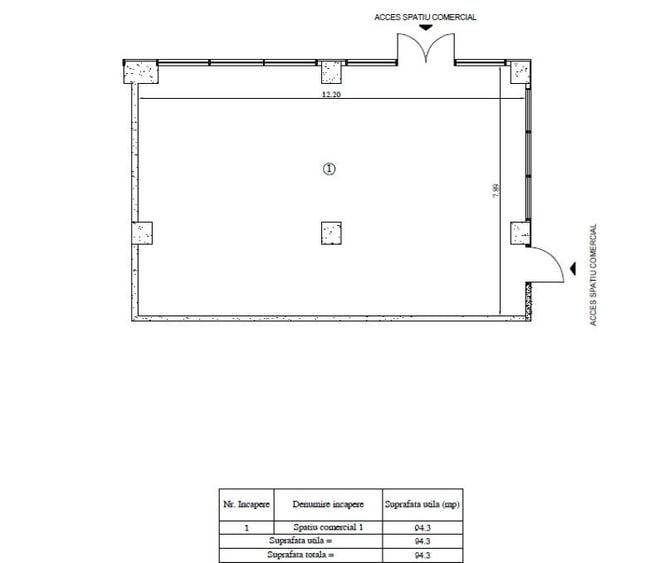 Spa?iu comercial de inchiriat/vanzare 94,3110 mp Complex Freya Home - 1