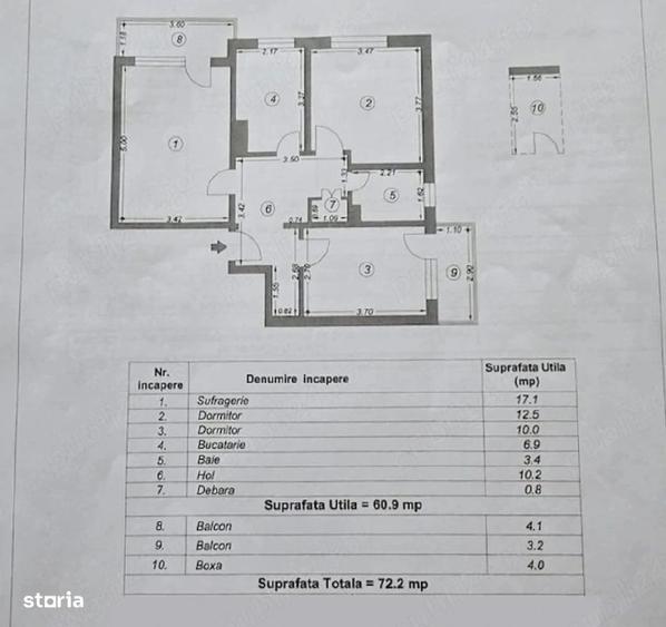 Apartament 3 camere decomandat Tomis Nord (Rovere) | 2 Balcoane - 4