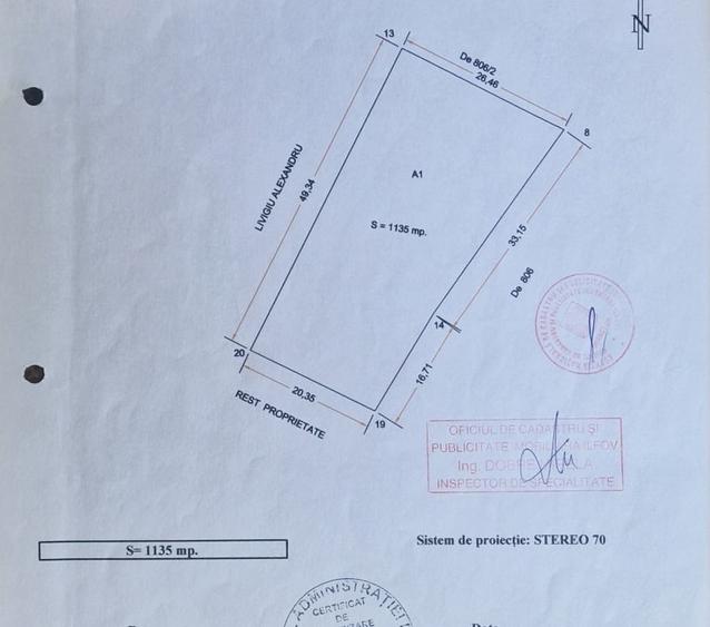 Teren Construcții intravilan de 1135 mp, în Central