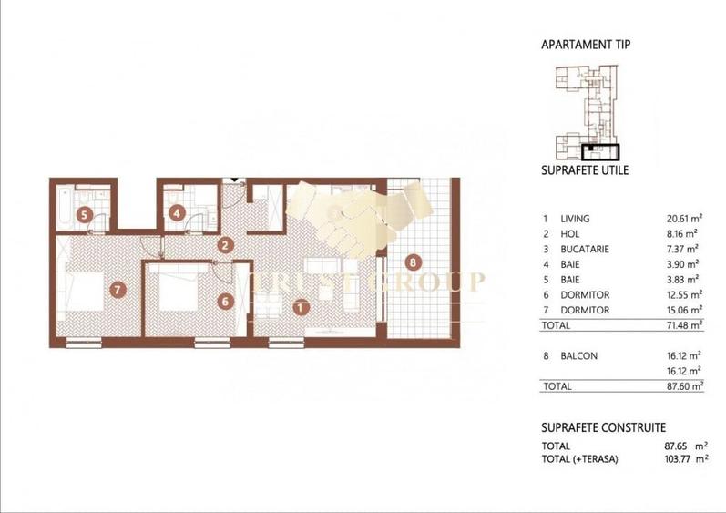 Apartament cu 3 camere decomandat în Parcul Circului