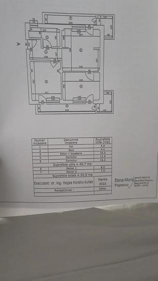 Apartament cu 3 camere semidecomandat în Central