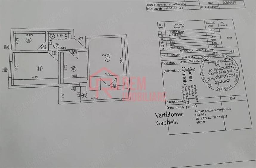 Apartament cu 2 camere decomandat în Fundeni