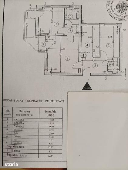 Apartament cu 3 camere semidecomandat în Pantelimon