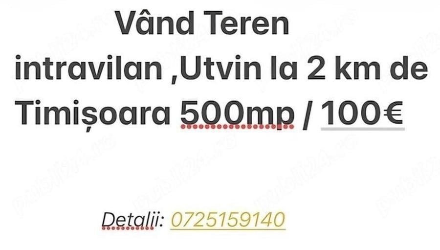 Teren intravilan Utvin - 1