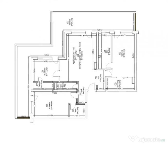 Penthouse cu 3 camere, terasa panoramica de 57 mp ?i priv - 1