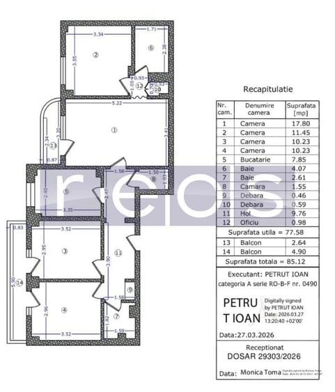 Apartament cu 4 camere semidecomandat în Crângași
