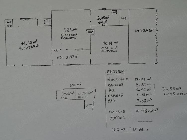 Casă cu Teren 1200 Mp în Izvoarele