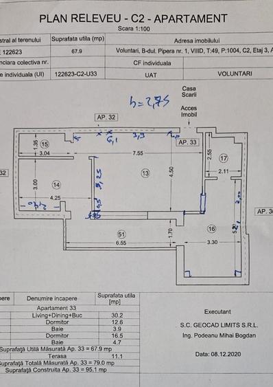 Apartament cu 3 camere decomandat în Pipera