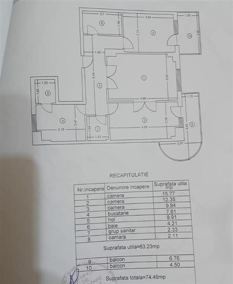 Apartament cu 3 camere decomandat în Gară