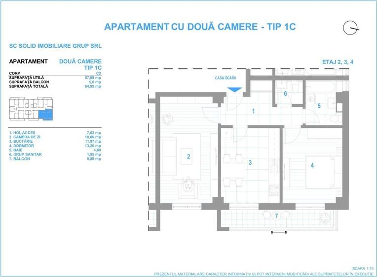 Apartament cu 2 camere în Vișani
