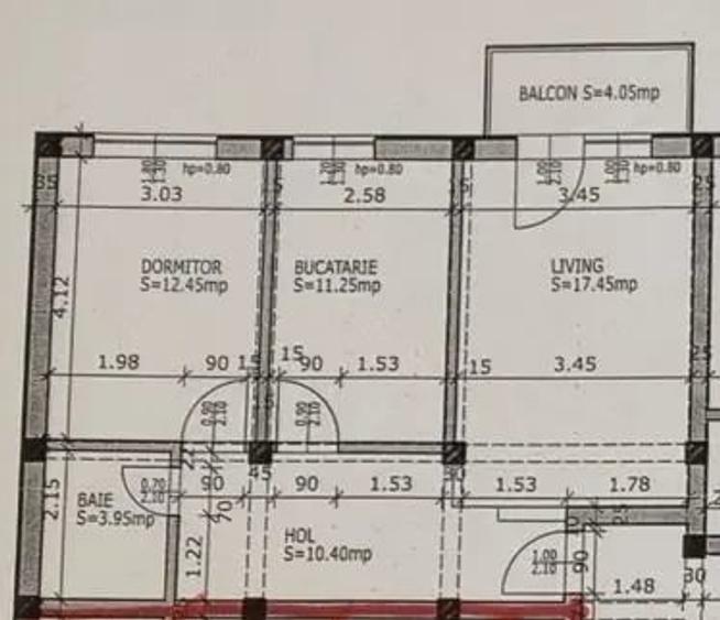 Apartament cu 2 camere decomandat în Florești