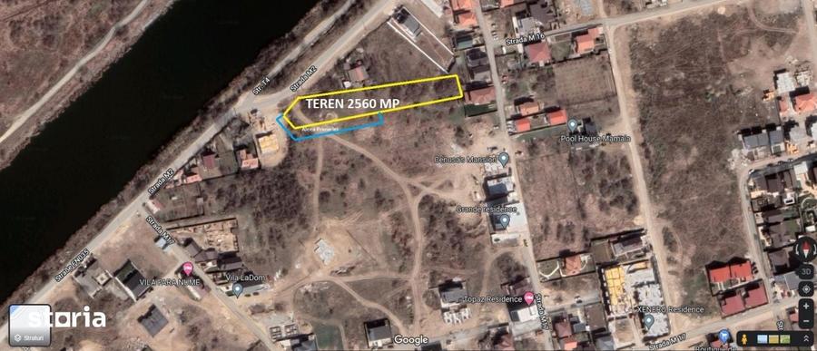 Teren de 2560 mp, în Nord