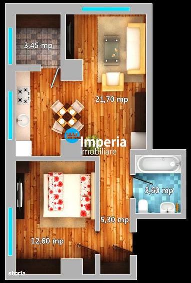 Apartament cu 2 camere în Sud