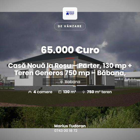 Casă individuală cu 4 camere cu Canalizare în Băbana