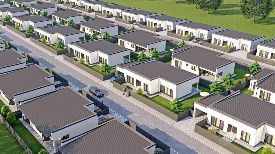 Casă individuală cu 3 camere cu Canalizare în Tărlungeni