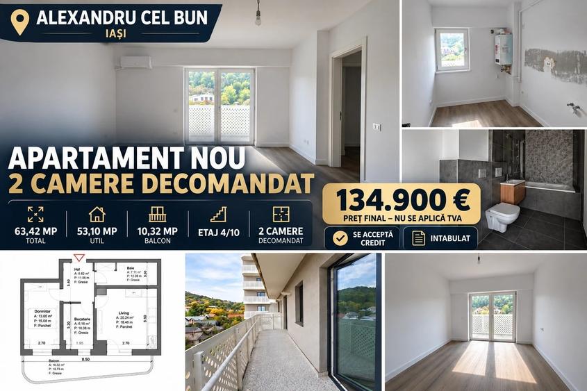 Apartament cu 2 camere decomandat în Alexandru cel Bun