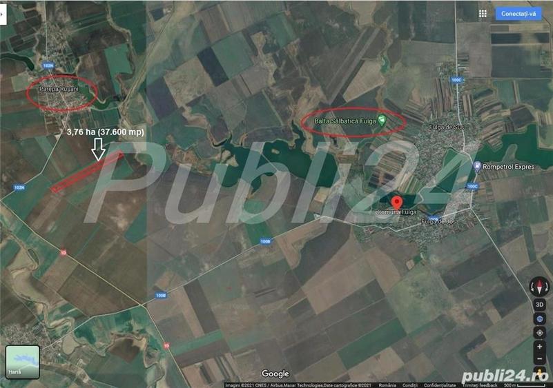 Teren de 37600 mp, în Fulga