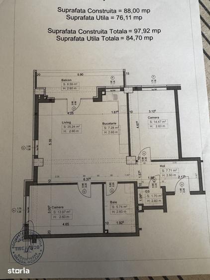 Apartament cu 3 camere în Iosia
