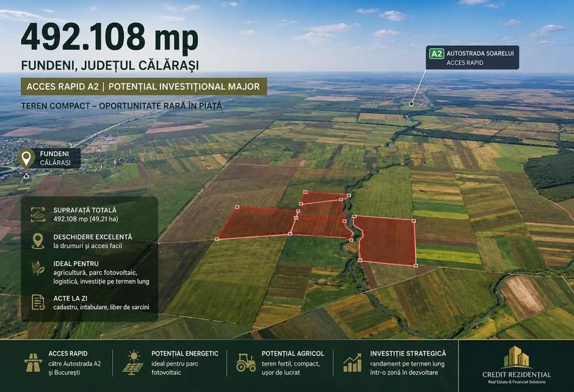 Teren agricol extravilan de 492108 mp, în Brănești