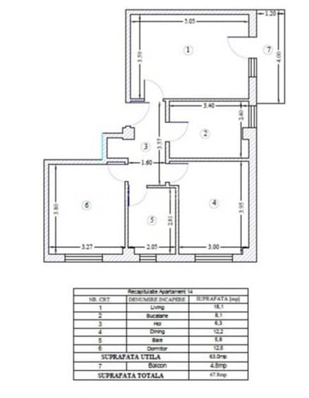 Apartament cu 3 camere decomandat în Galata