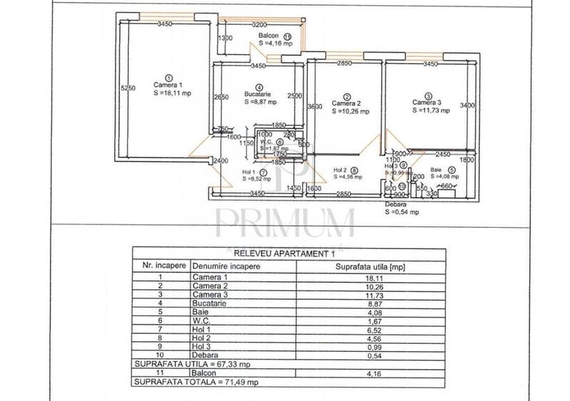 LIPOVEI | 3 CAM | DECOMANDAT | PARTER | 2 BAI | BALCON | ANVELOPAT | CENTRALA - 8