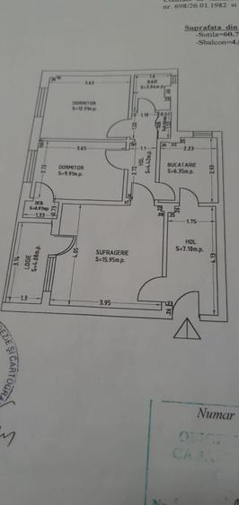 Apartament cu 3 camere circular în Km 4-5