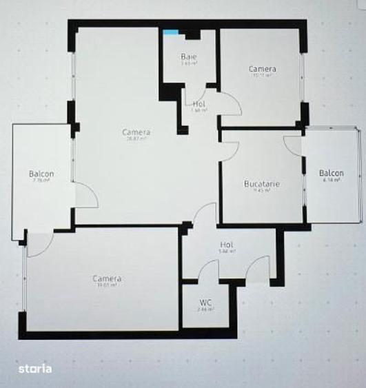 Apartament cu 3 camere decomandat în Ultracentral