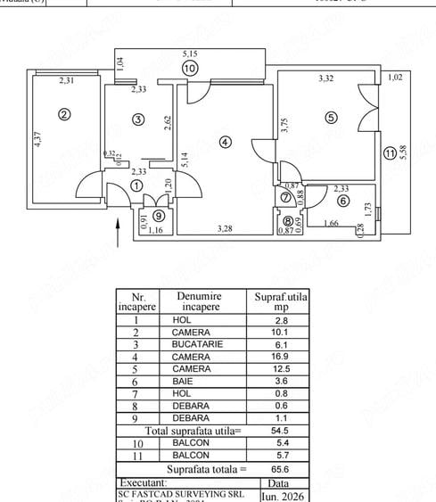 Apartament cu 3 camere semidecomandat în Țiglina 3