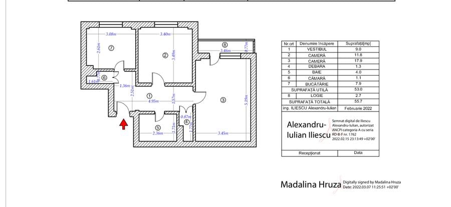 Apartament cu 2 camere decomandat în Ștefan cel Mare