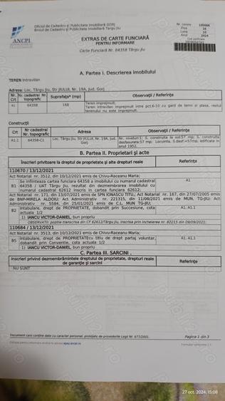 Casă cu 2 camere cu Teren 170 Mp în Central